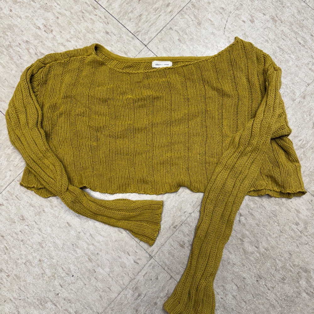 Silence + Noise Olive Knit Sweater